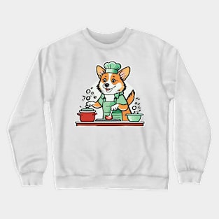 corgi cooking at home Crewneck Sweatshirt